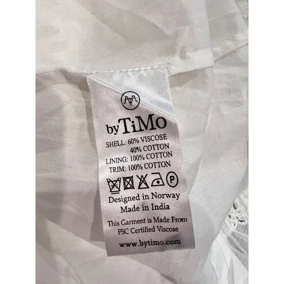 byTiMo Broderie Anglaise Midi white Dress Size S - Picture 10 of 11